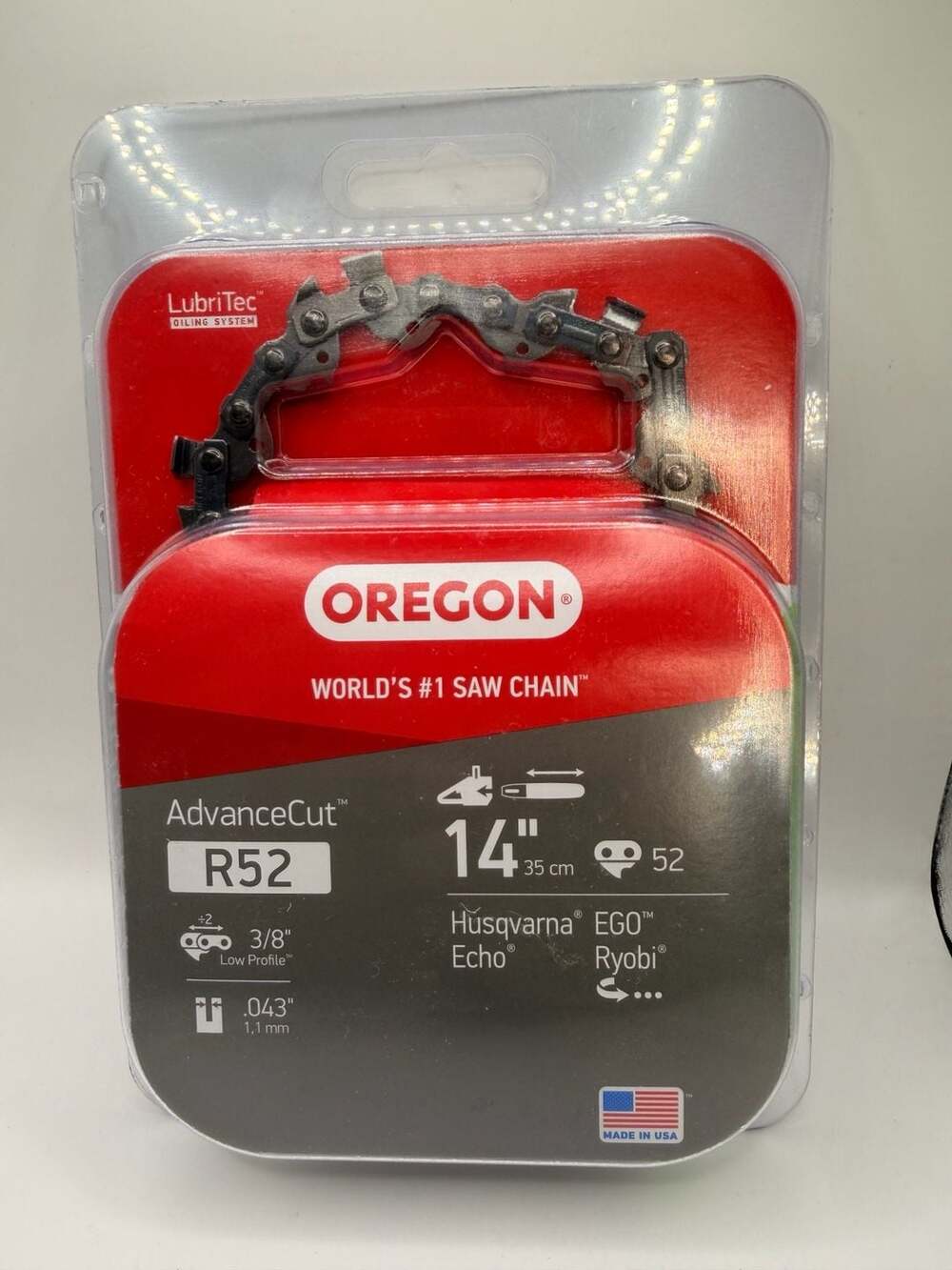 Oregon AdvanceCut Saw Chain R52 14 Inch 3/8 Inch Pitch .043 Inch Gauge
